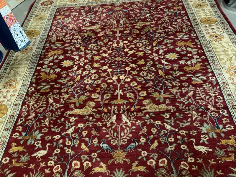 Karastan Wool Rug 8'8" x 12' Antique Legend 2200-204 Emperor's Hunt Lions Birds gallery