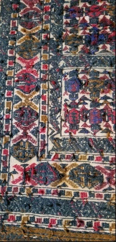 84" x 56", 7' x 4'8" ft Semi-Antique tribal soumak wool kilim rug ~All Wool gallery