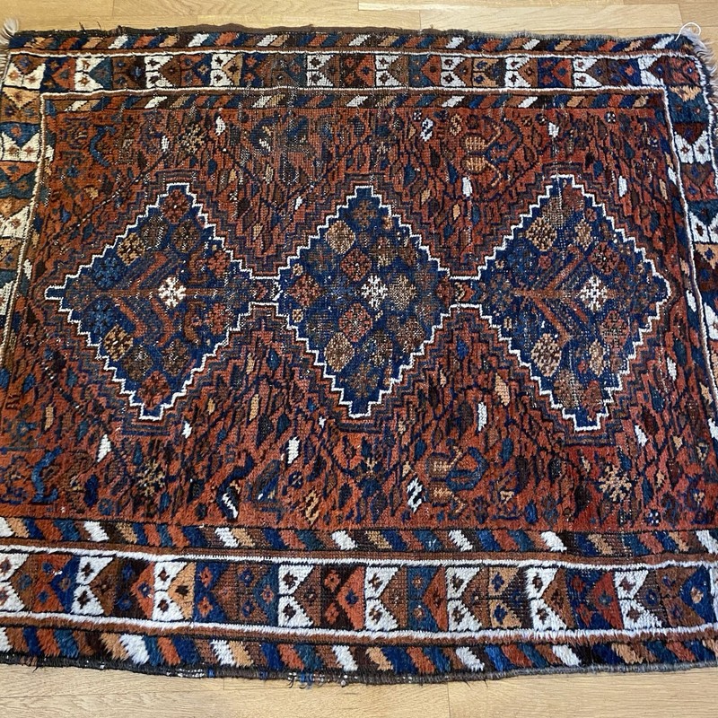 Vintage Rug 3' 10 x 4' 6 Brown Hand Knotted Tribal Wool Oriental Rug gallery
