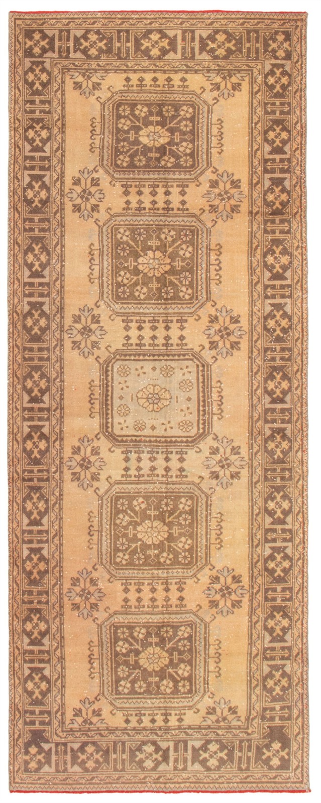 Vintage 4'6" x 11'10" Traditional Hand Knotted Vegetable Dye Wool Area Rug gallery
