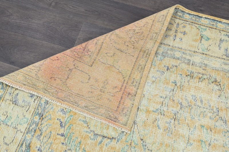 Oushak Turkish Vintage Rug 6x10 Kilim Rug Anatolian Handmade Boho Decor ORANGE gallery
