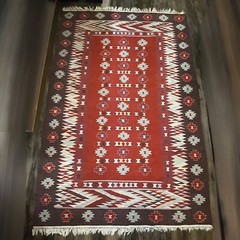 Antique Turkish Kilim Rug Textile Large 5’6” x 8’ Weave Vintage Fringe Handmade
