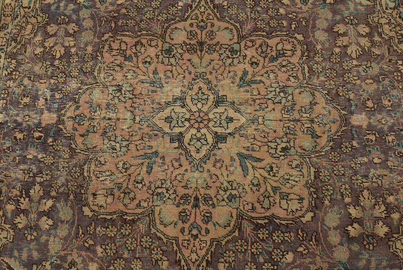 Vintage Anatolia 6’5” x 9’8” Distressed Violet Wool Hand-Knotted Oriental Rug gallery