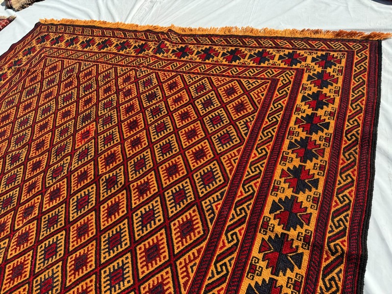 7x8 ft Afghan Handwoven Vintage Kilim Rug Traditional Tribal Turkmen Area Carpet gallery