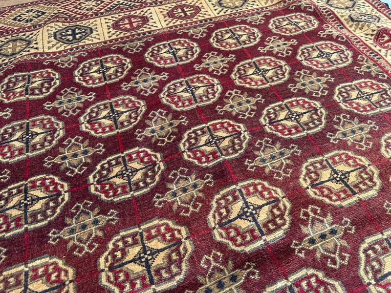 4'2x6'3 ft Antique Turkmen Tekke Rug Hand Knotted Wool Terracotta Red Area Rug gallery