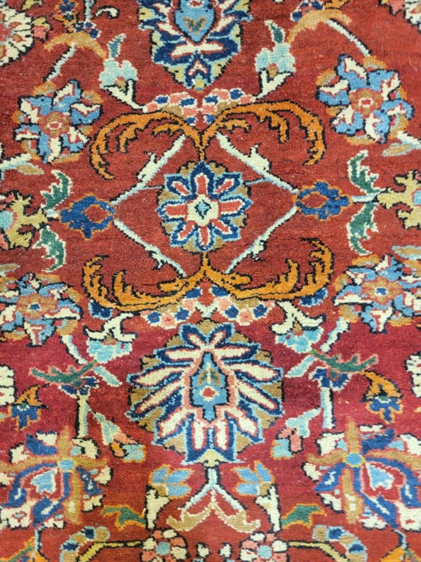 Antique Oriental Hand-Knotted Wool Area Rug Red/Navy Blue/Green/Blue 11'10" x 15 gallery