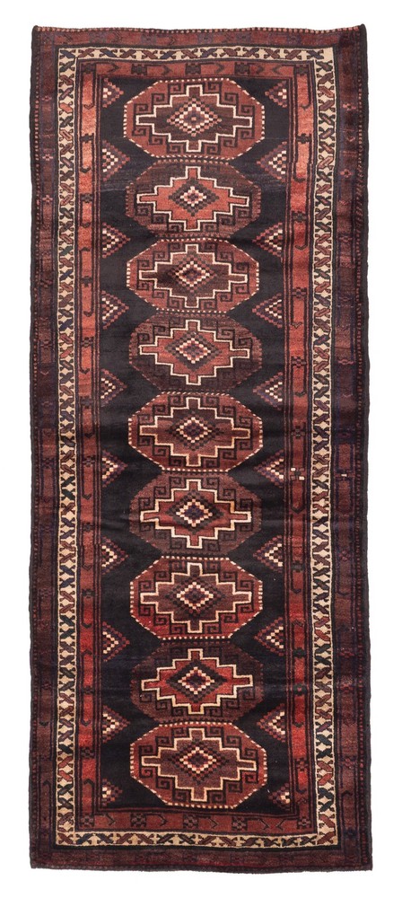 3'8" x 9'1" Vintage Hand-knotted Runner Rug Traditional Oriental Wool Carpet