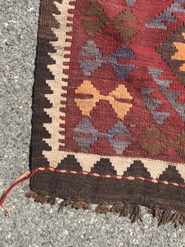 Vintage Handmade Kilim Rug From Turkey - 75″ × 104" gallery