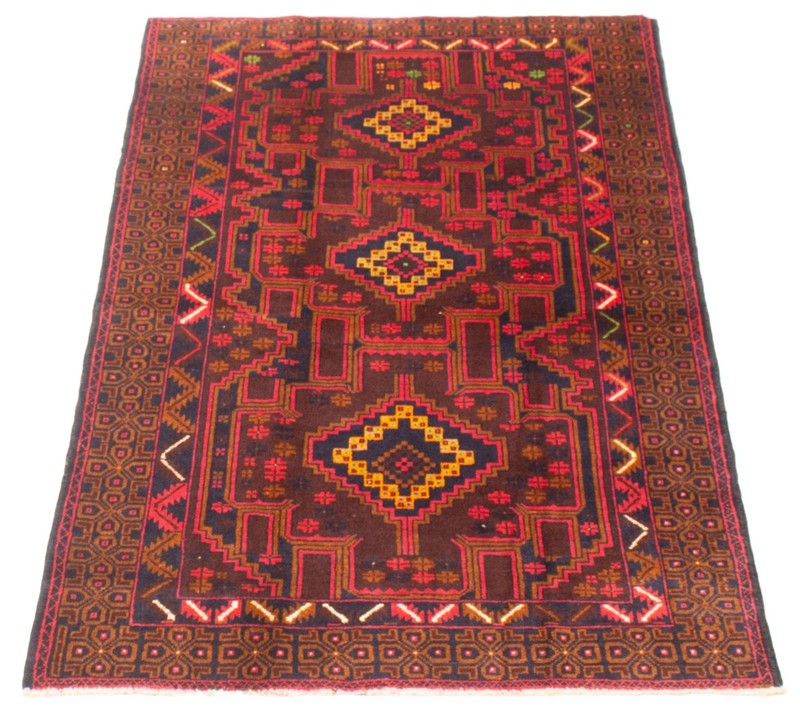 Vintage 3'9" x 6'3" Traditional Hand Knotted Vegetable Dye Wool Area Rug gallery