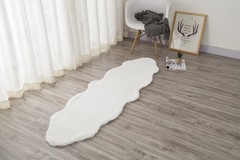 SOLID RABBIT FUR RUG BT666 60*180 2X6 IVORY