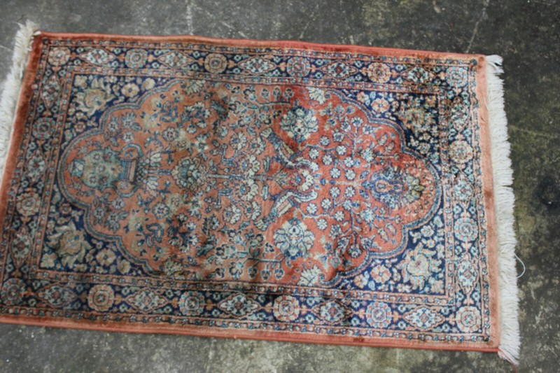 Vintage Wool Rug Floor or Wall Carpet Middle Eastern Style Interior Design gallery