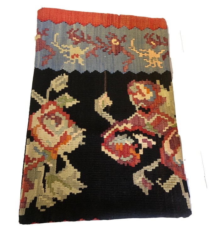 Superb Custom Made Old Turkish Tribal Kilim Pillow Cover 16" by 24" gallery