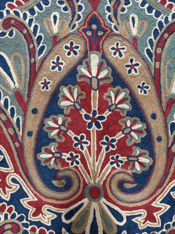 VTG Handmade Aubusson Rug French Chain Stitch Needlepoint 2.5x3.75 Ft Vibrant gallery