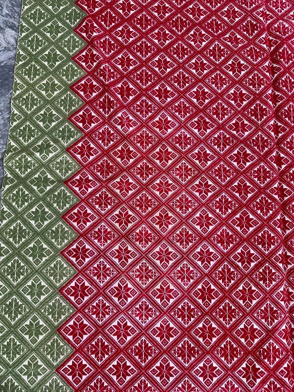 Antique Traditional Romanian Barabian Amazing,Kilim Green and Red geometrical gallery