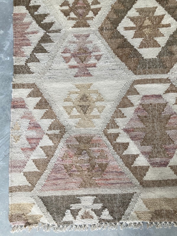 Vintage Traditional Handmade Beautiful Turkish Kilim Floor Rug Carpet 245x156 cm gallery
