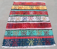 Turkish Kilim Rug 37”x50” Hand Woven Konya Cicim Kilim 96x129cm