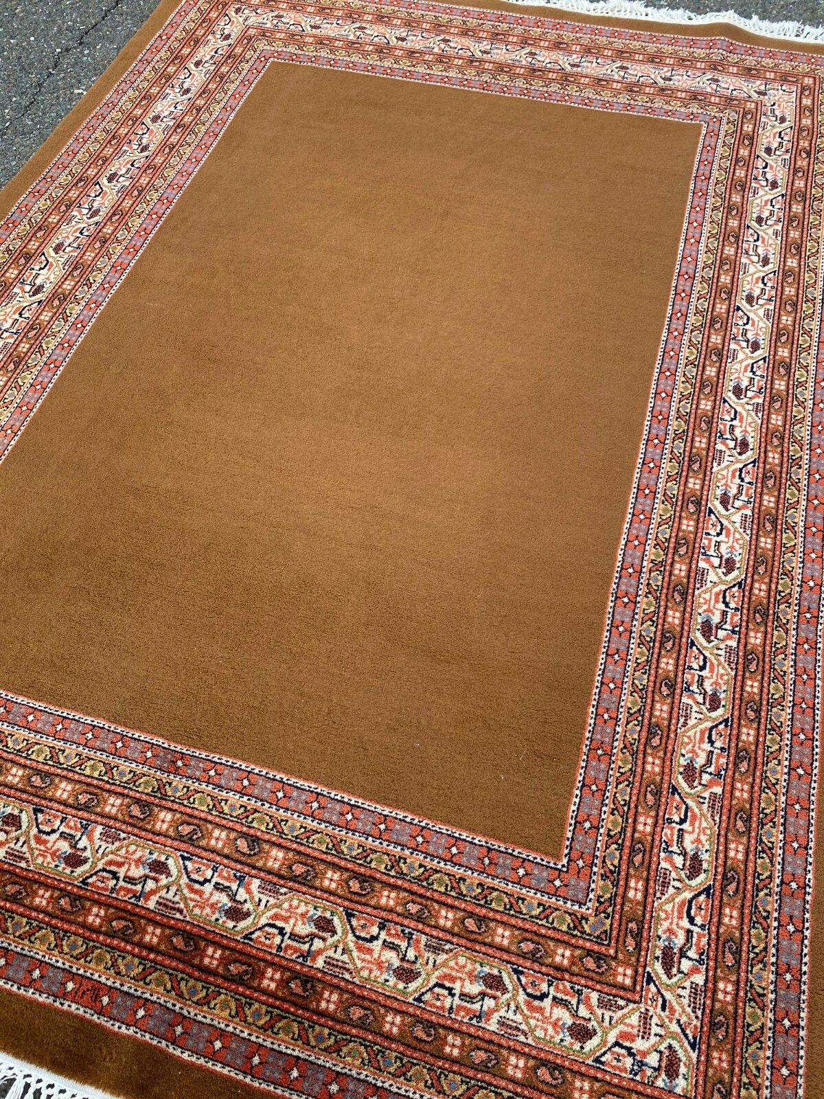 Brand New Handmade In India Modern Rug,Copper w/ Colorful Accents, Soft Pile 6x9 gallery