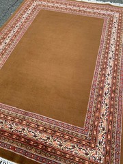 Brand New Handmade In India Modern Rug,Copper w/ Colorful Accents, Soft Pile 6×9