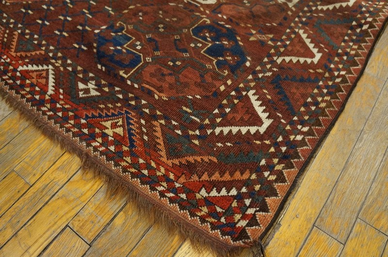 Antique Allover Geometric Wool Hand Knotted Pile Coral / Salmon Pink 1860s Rug gallery