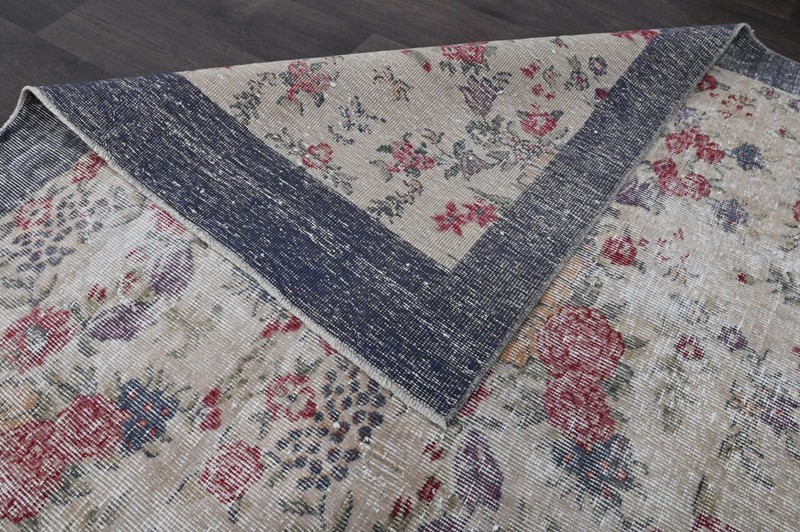 Oushak Turkish Vintage Rug 6x10 Kilim Rug Anatolian Handmade Boho Decor BEIGE gallery