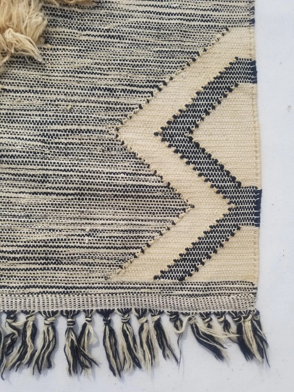 Vintage Traditional Handmade Moroccan-style Durrie Wool Beige Kilim 7.1x4.11ft gallery