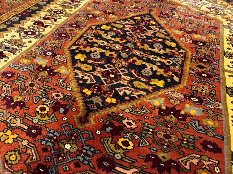 COLLECTORS’ ITEM Vintage Stunning Natural Vegi Dye Floral Pattern Malayer Rug gallery