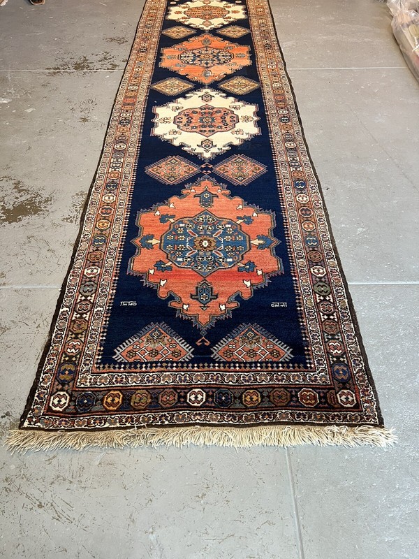 VINTAGE ANTIQUE TRIBAL BIJAR Rug 3.5x17 Ft Professionally Washed 100% Wool gallery