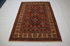 4’10 x 6’6 ft Super Kazak hand knotted vegetable dye oriental rug