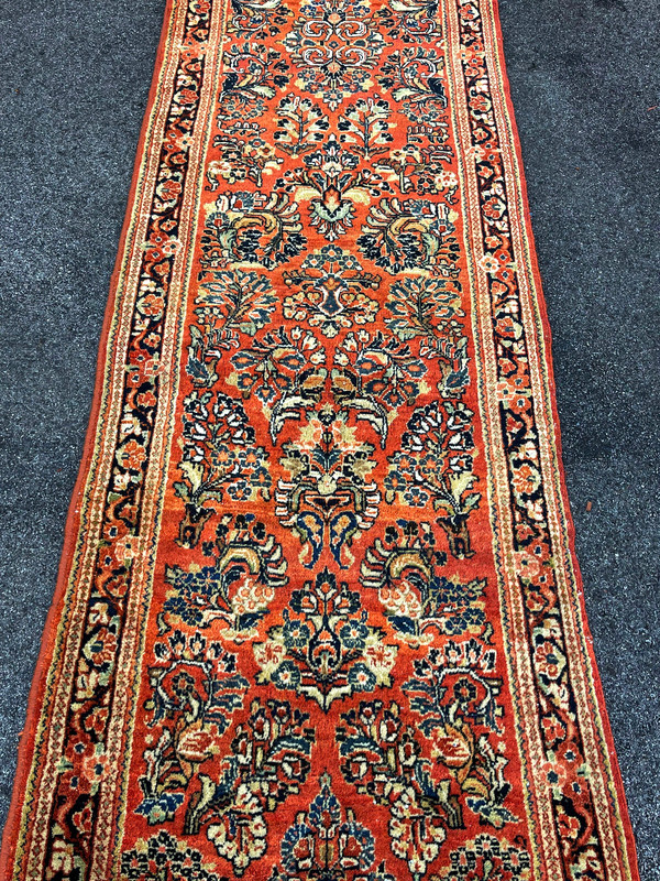 ANTIQUE AMERICAN SAROUK RUNNER 2'7"x12'9" gallery