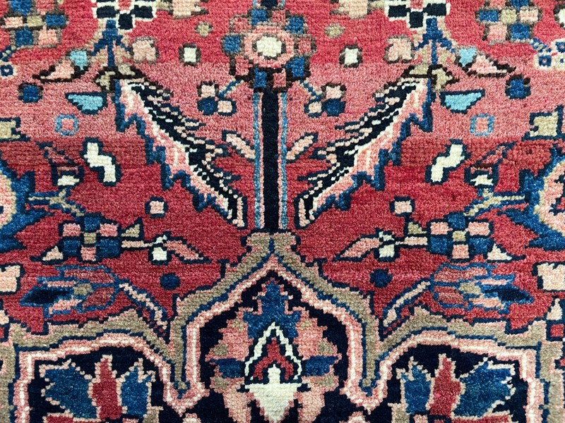VINTAGE HERIZ RUNNER HAND MADE PERSIAN WOOL RUG HALLWAY CARPET 10'5" x 3'4" gallery
