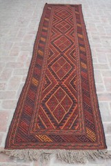 3×12 Ft Handmade Vintage Afghan Moshvani Hallway Rug Persian Tribal Wool Runner