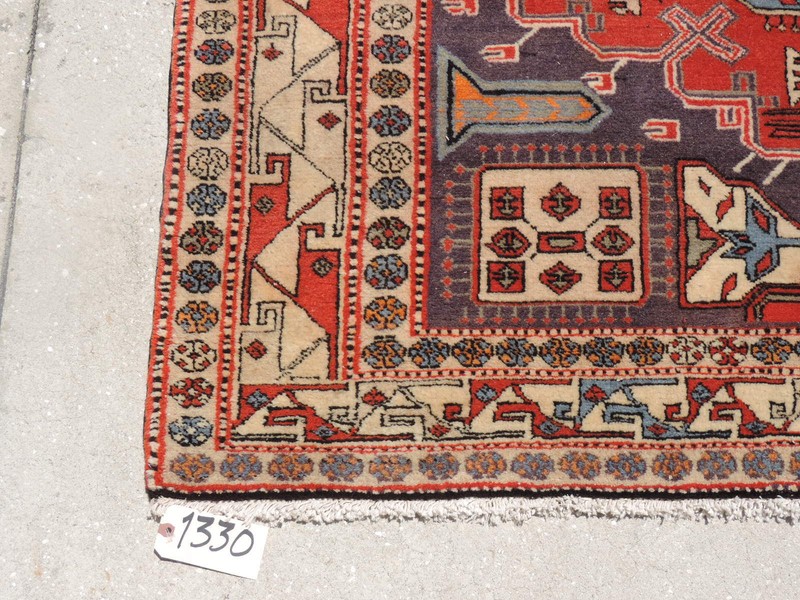 5x10ft. Handmade Caucasian Design Geometric Wool Rug gallery
