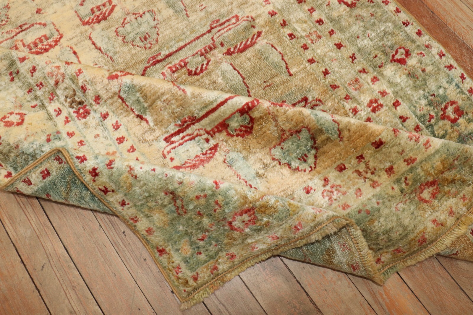 Antique Authentic Angora Turkish Oushak Ushak Rug Size 3'2''x4'2'' gallery