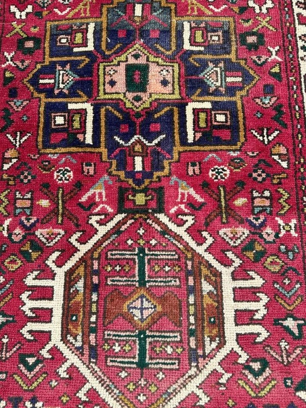 Vintage Caucasian Handmade Wool Runner Oriental Animal Heris Rug 2'9 x 10'2 3x10 gallery