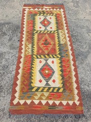 Fine Vintage Traditional Handmade Afghan Wool Multicolor Kilim 4.9×2.2 ft