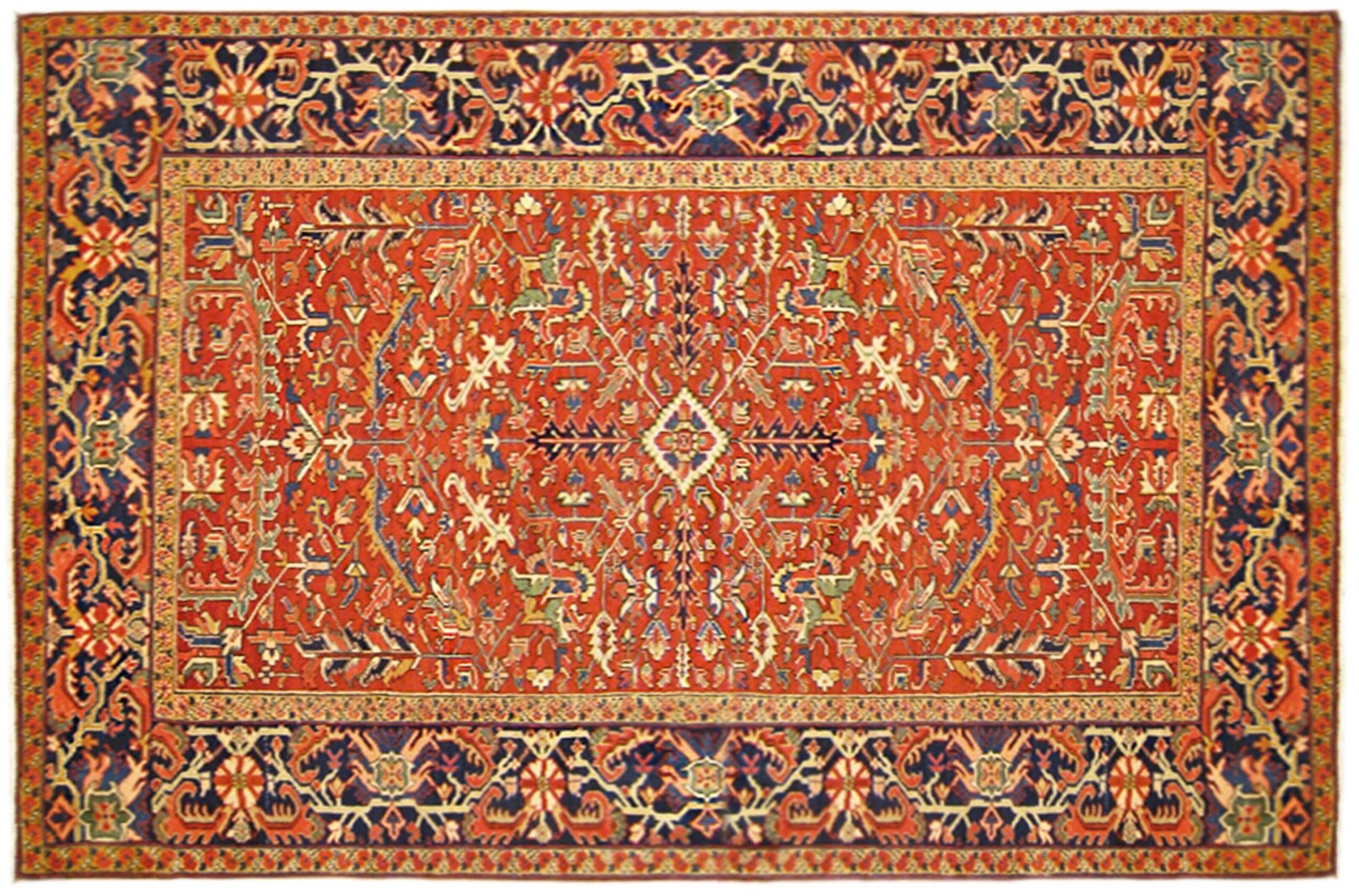 Antique Hand-Knotted Traditional Geometric Oriental Carpet gallery