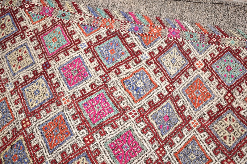 Turkish Kilim 60''x78'' Handwoven Adana Cicim Kilim 154x200cm Vintage 5x6 Rug gallery