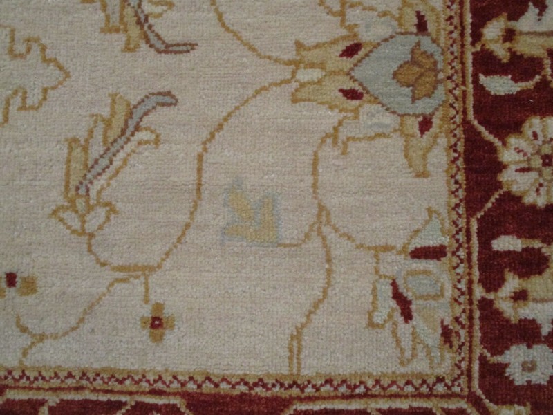 4x8 FEET RUNNER BEAUTIFUL Red Border UNIQUE HANDMADE-KNOTTED WOOL RUG 585664 gallery