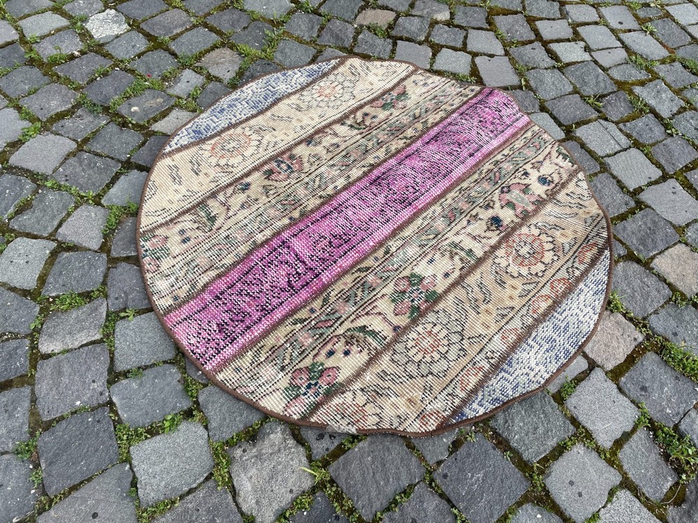 Home Decor Rug, Turkish Vintage Rug, Boho Decor Rug, 2,9 x 2,9 ft