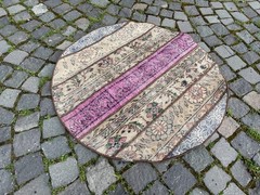 Home Decor Rug, Turkish Vintage Rug, Boho Decor Rug, 2,9 x 2,9 ft