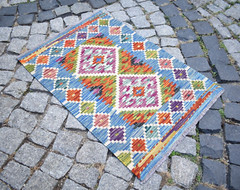 Afghan Kilim Rug 23” x 33” Colorful Rug Home Decor Rug Flat Woven Small Rug