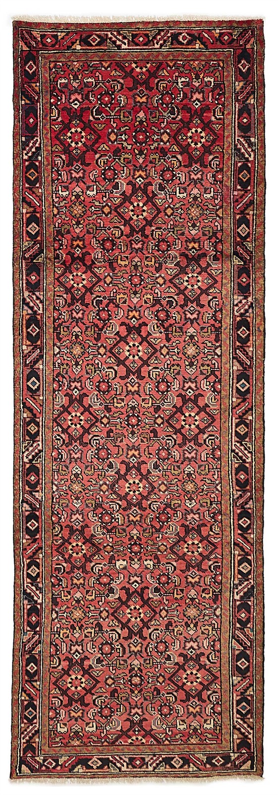 3'4" x 10'6" Vintage Hand-knotted Runner Rug Traditional Oriental Wool Carpet gallery