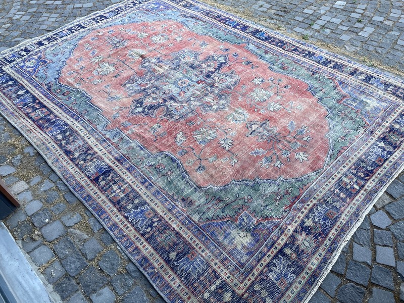 Turkish Vintage Rug, Handmade Wool Rug, Bohemian Large Rug, 8,1 x 11, ft gallery
