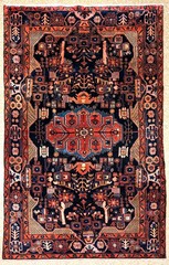 Hand Knotted Navy Tribal Nahavand Vintage Wool Area Rug 5×10 Oriental Carpet