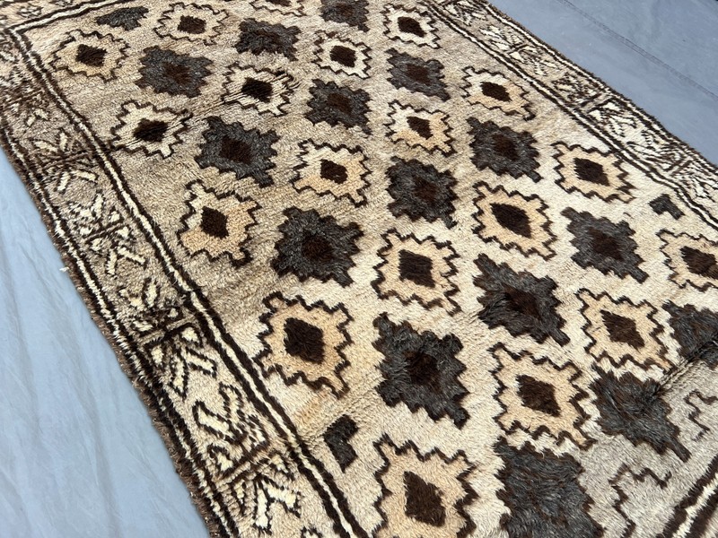 Vintage Afghan Rug 5'2x8'3 ft Hand Knotted Wool Tribal Soft Pile Brown Carpet gallery