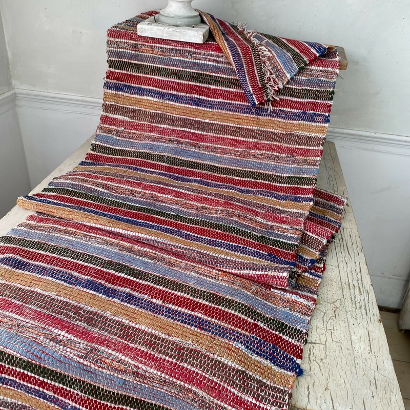 3.3 yards Rag Rug stair runner Table runner fabric material European textile gallery