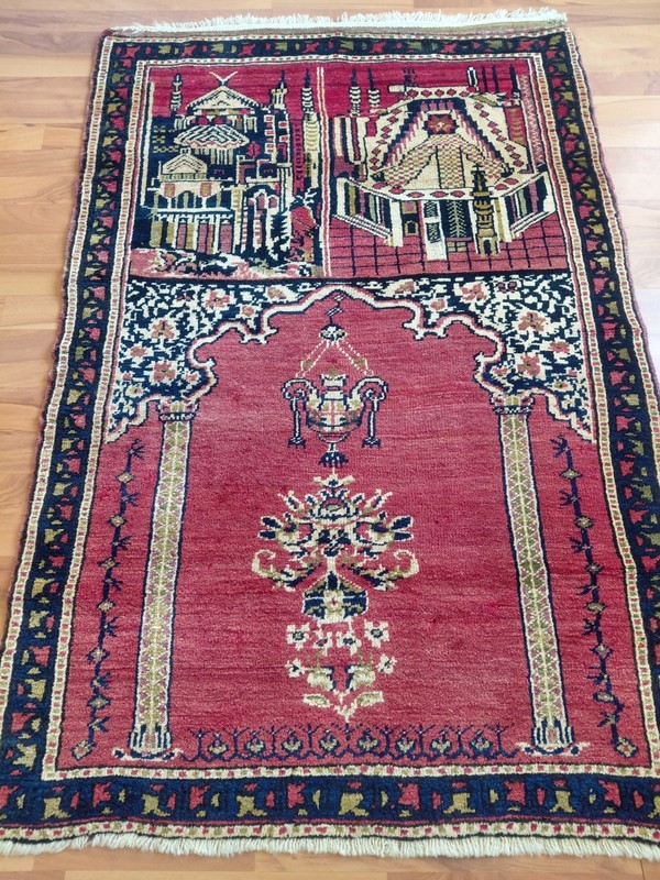 4X5 Columned Picture Carpet Antique Prayer Rug High Quality Special Rug gK gallery