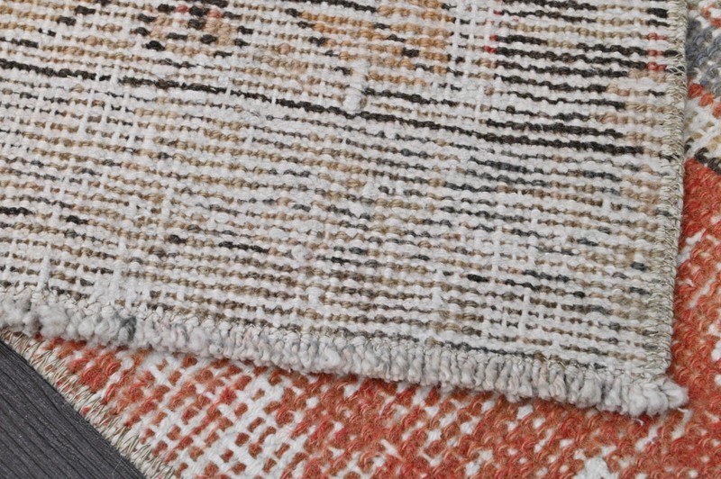 Vintage Turkish Runner Rug 2x5ft ORANGE Handmade Anatolian Oushak Hallway Wool gallery
