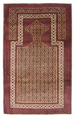 Vintage Hand-Knotted Area Rug 2’11” x 5’0″ Traditional Wool Carpet