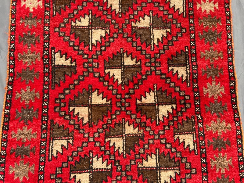3'8 x 9'4 Vintage Afghan Hand-Knotted Rare Runner Rug - Tribal Wool Display Rug gallery